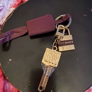 Steve Madden Gold and Burgundy Keychain